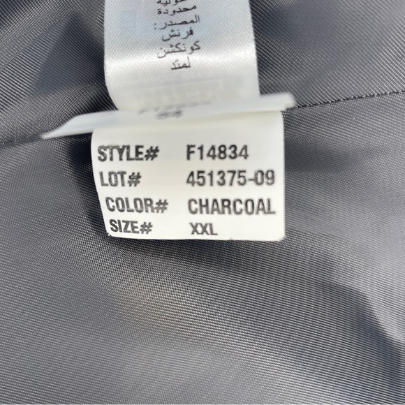 French Connection Charcoal Faux Fur Collared Double-Breasted Wool Blend Pea Coat - Picture 15 of 16